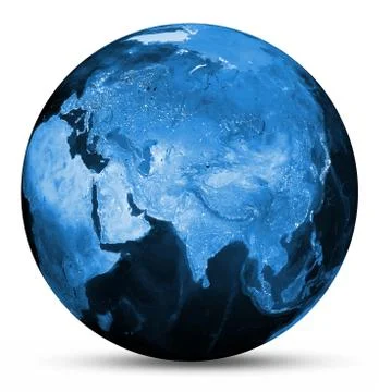 Earth blue map 3d rendering Illustrazione stock