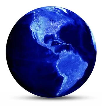 Earth blue map 3d rendering Illustrazione stock