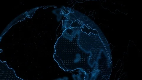 Earth Blue Marble Digital Clouds Earth rotating animation Видео 106930550