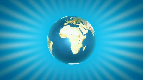 Earth with Blue Rays Loopable  HD1080 Stockbeeldmateriaal 703315