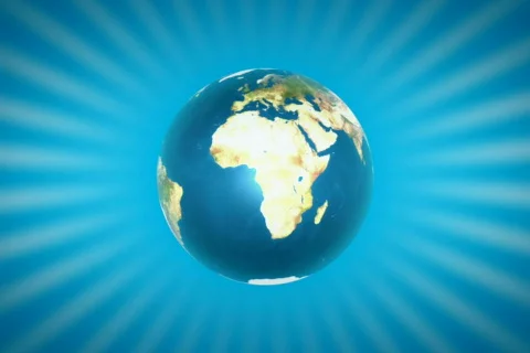 Earth with Blue Rays Loopable  NTSC Video stock 703318