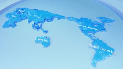 Earth blue,Tech Earth Globalization In 3D Animation Stock Footage 320819481