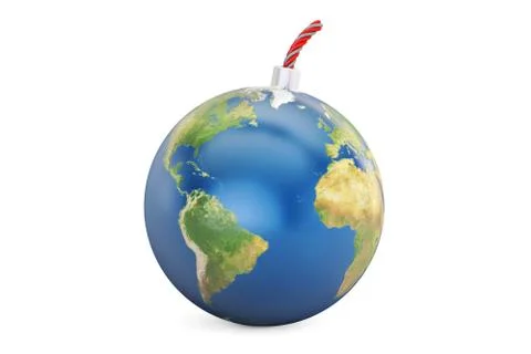 Earth bomb, 3D rendering Stock Illustration