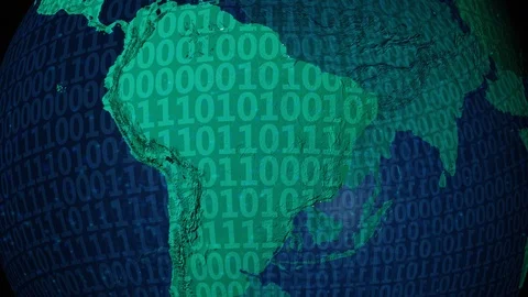Earth with borders of Brazil digital Stock Footage 110769674