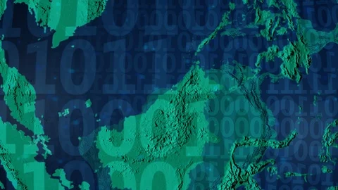 Earth with borders of Brunei digital Stock Footage 110769744