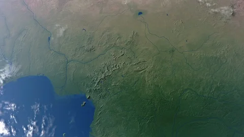 Earth with borders of Cameroon Stock Footage 99635436