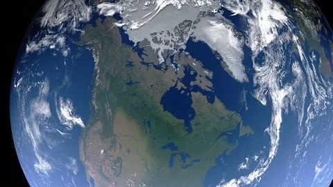 Earth with borders of Canada Stock Footage 102342707