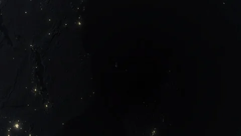 Earth with borders of Comoros at night Stock Footage 103189005