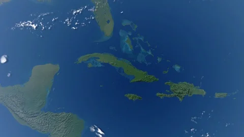 Earth with borders of Cuba Video stock 102342920