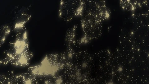 Earth with borders of Denmark at night Stock Footage 103393886