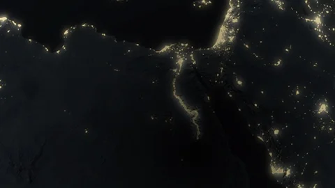 Earth with borders of Egypt at night Stock Footage 103394727