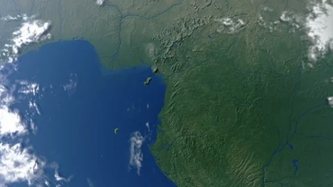 Earth with borders of Equatorial Guinea Stock Footage 99687630