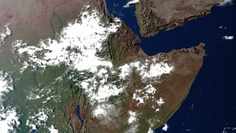Earth with borders of Ethiopia Stock Footage 99444881
