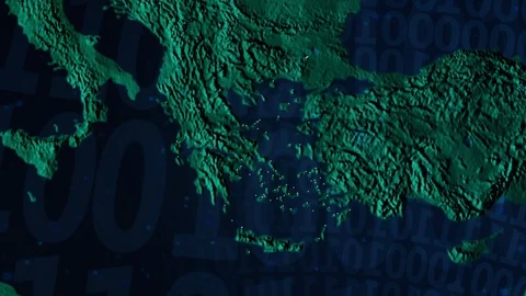 Earth with borders of Greece digital Video stock 110772565
