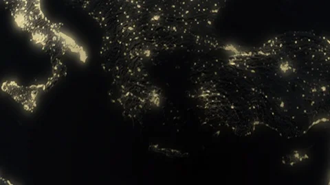 Earth with borders of Greece at night Stock Footage 103397515