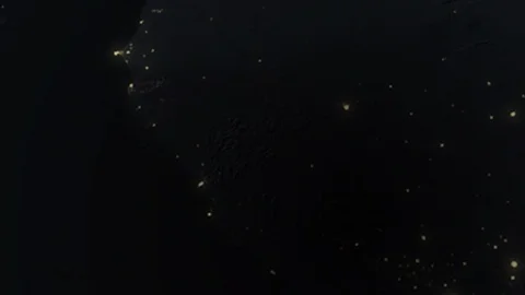 Earth with borders of Guinea at night Stock Footage 103397962