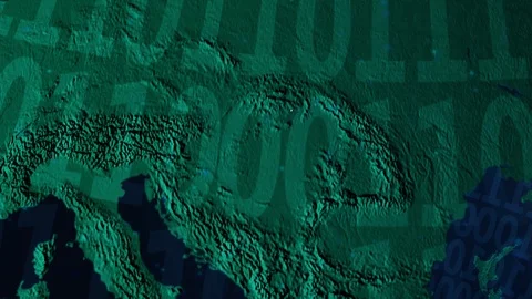 Earth with borders of Hungary digital Video stock 110773135