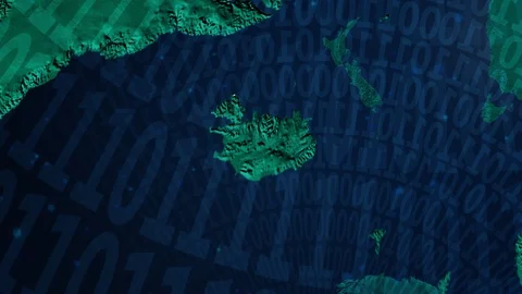 Earth with borders of Iceland digital Stock Footage 110773208