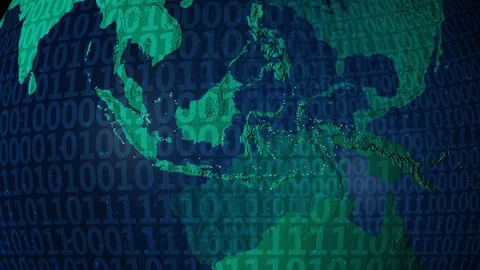 Earth with borders of Indonesia digital Video stock 110773467