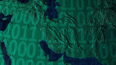 Earth with borders of Iran digital Stock Footage 110773601