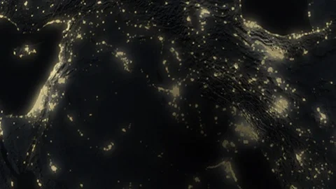 Earth with borders of Iraq at night Stock Footage 103816341