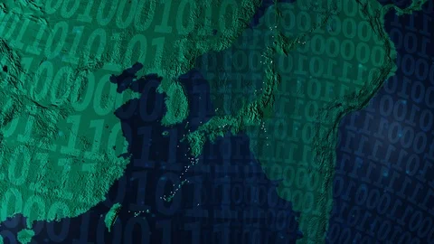 Earth with borders of Japan digital Video stock 110774976