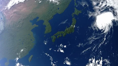 Earth with borders of Japan Stock Footage 101284547