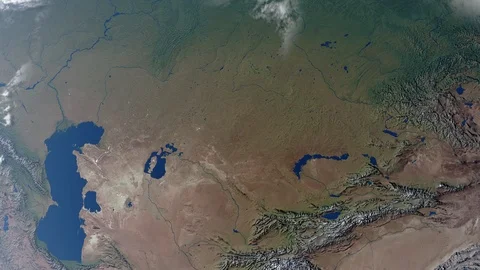 Earth with borders of Kazakhstan Stock Footage 101034613