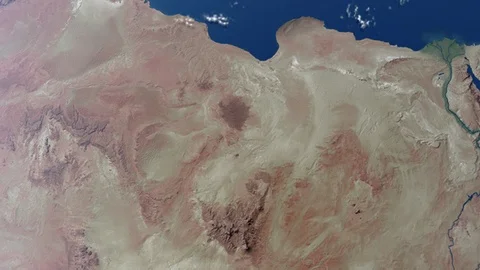 Earth with borders of Libya Stock Footage 99348095