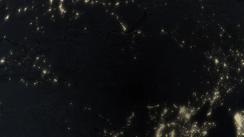 Earth with borders of Mongolia at night Stock Footage 103821227