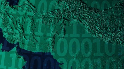 Earth with borders of Pakistan digital Stock Footage 110784232
