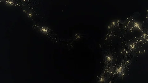 Earth with borders of Panama at night Stock Footage 104028529