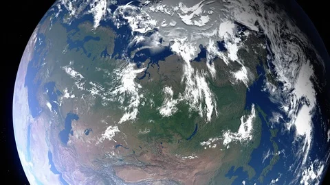 Earth with borders of Russia Video stock 101035268