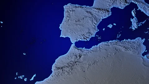 Earth with borders of Spain transparent Stock Footage 107556063
