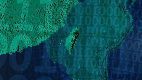 Earth with borders of Taiwan digital Stock Footage 110759938