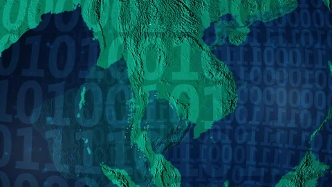 Earth with borders of Thailand digital Video stock 110760343