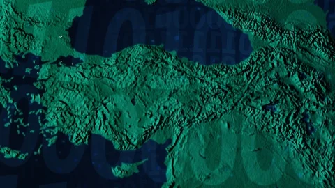 Earth with borders of Turkey digital Video stock 110761361