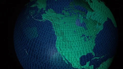 Earth with borders of USA digital Stock Footage 110762596