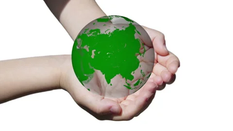 Earth on Both Hands: Green 스톡 동영상 327609845