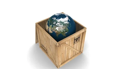 Earth In A Box in a 3D animation Stock Footage 241633943