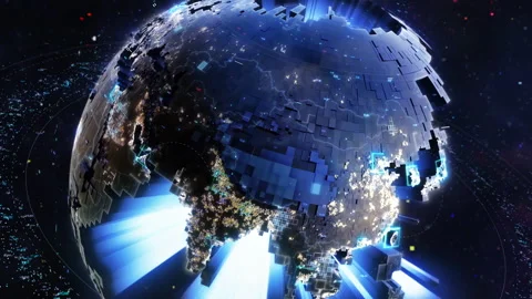 Earth box global sphere Stock Footage 323570363
