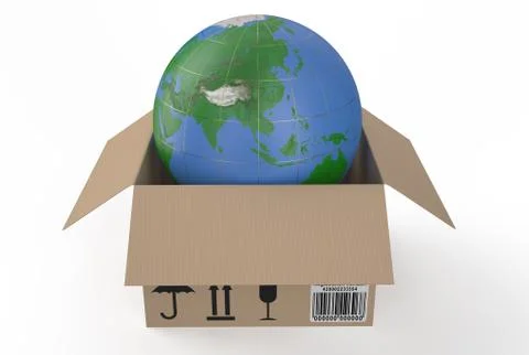 Earth in box Stock Illustration