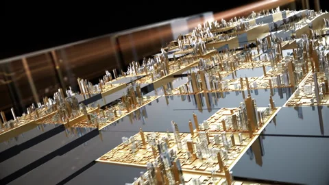 Earth box USA ic map,Tech Earth Globalization In 3D Animation Stock Footage 320558634