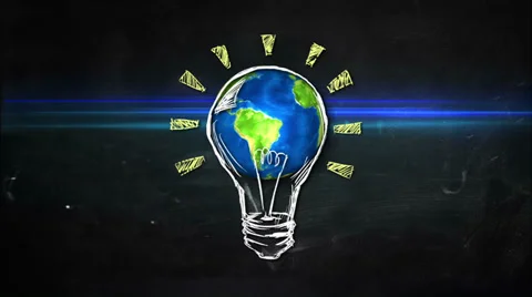 Earth Bulb Idea Animation Stock Footage 37677937