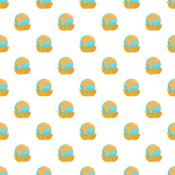 Earth burning seamless pattern symbolizing global warming Stock Illustration