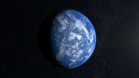 Earth. The camera flies around. The planet moves to the left. A view from space Stock-Footage 108630992