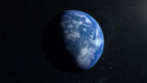 Earth. The camera flies around. A view from space. Stars twinkle. 4K. Half of Stock Footage 105967606