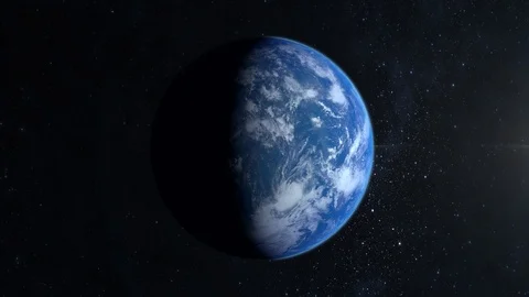 Earth. The camera flies around. A view from space. Stars twinkle. 4K. Half of Stock Footage 106464561