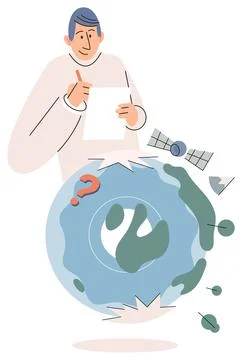 Earth care. Protecting environment is shared responsibility for global community Stock Illustration