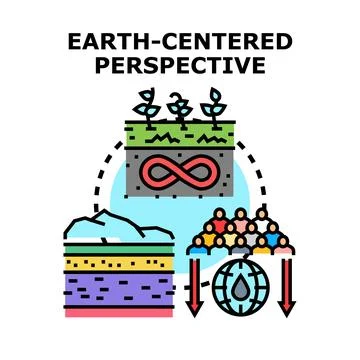 Earth centered perspective for sustainable development goal Stock Illustration
